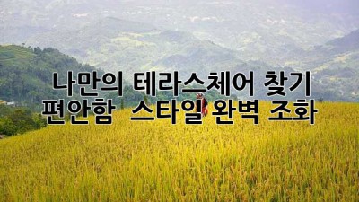 나만의 #테라스체어 찾기 🏡✨: 편안함 & 스타일 완벽 조화!